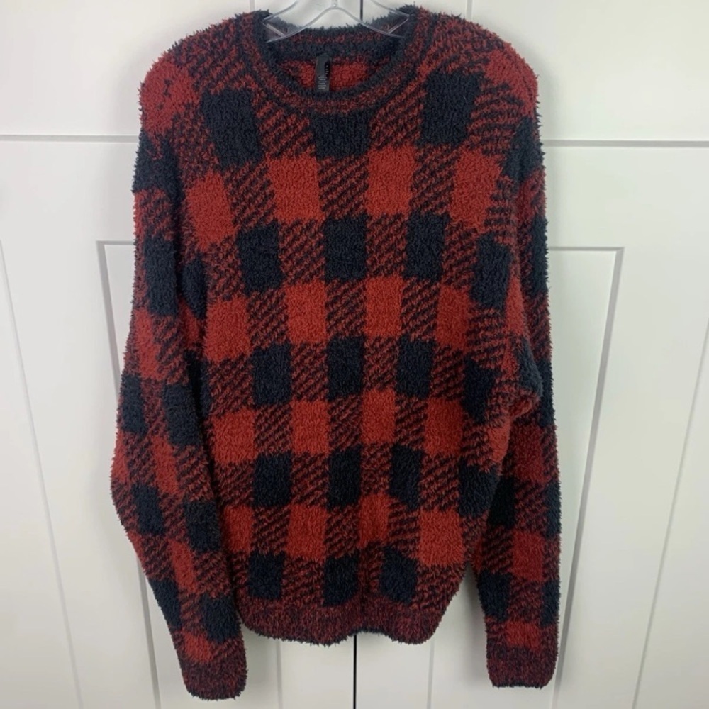 Skims XL Cozy Pullover Crew Neck Sweater Buffalo Check Lodge Heritage
